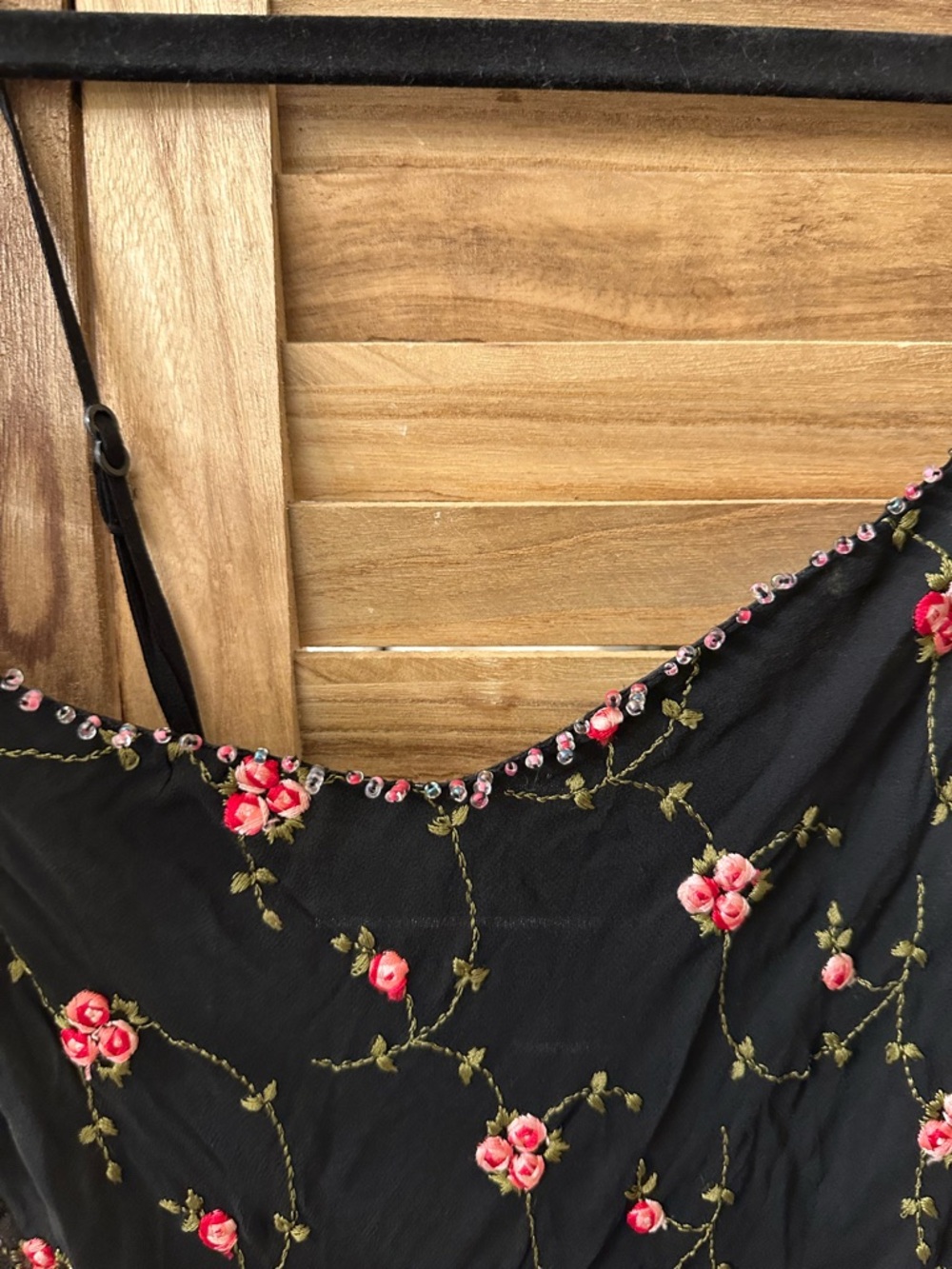 Betsey Johnson Real Vintage Slip Floral Beaded Babydoll Dress size S - Picture 3 of 8